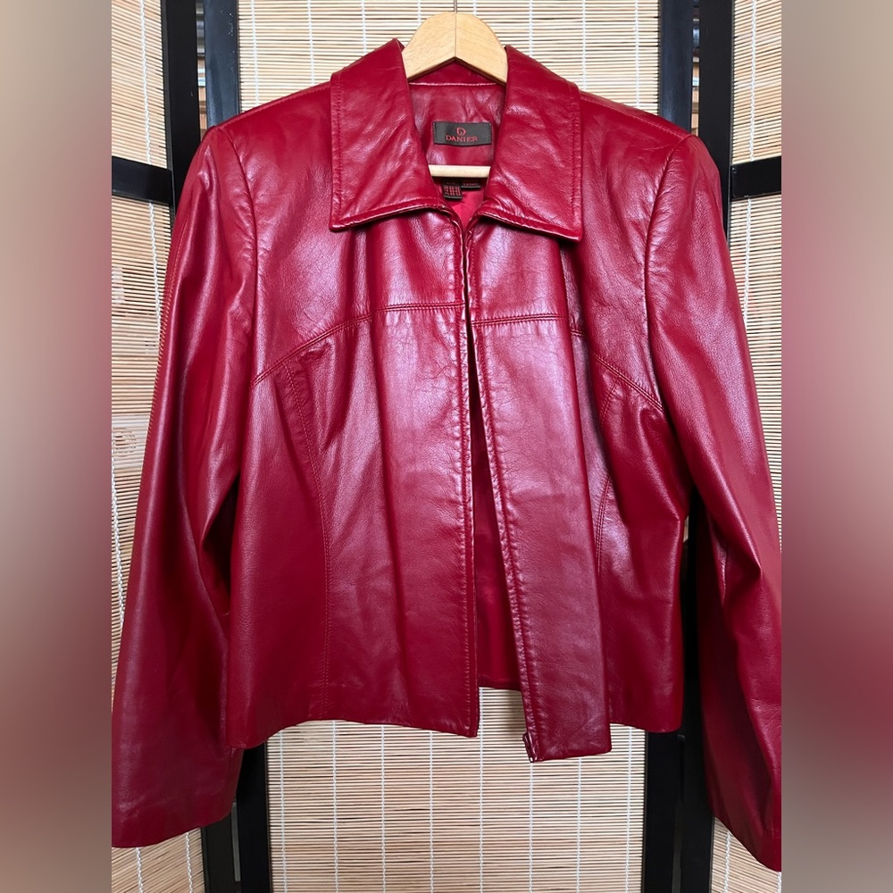 Danier Red Leather Jacket
